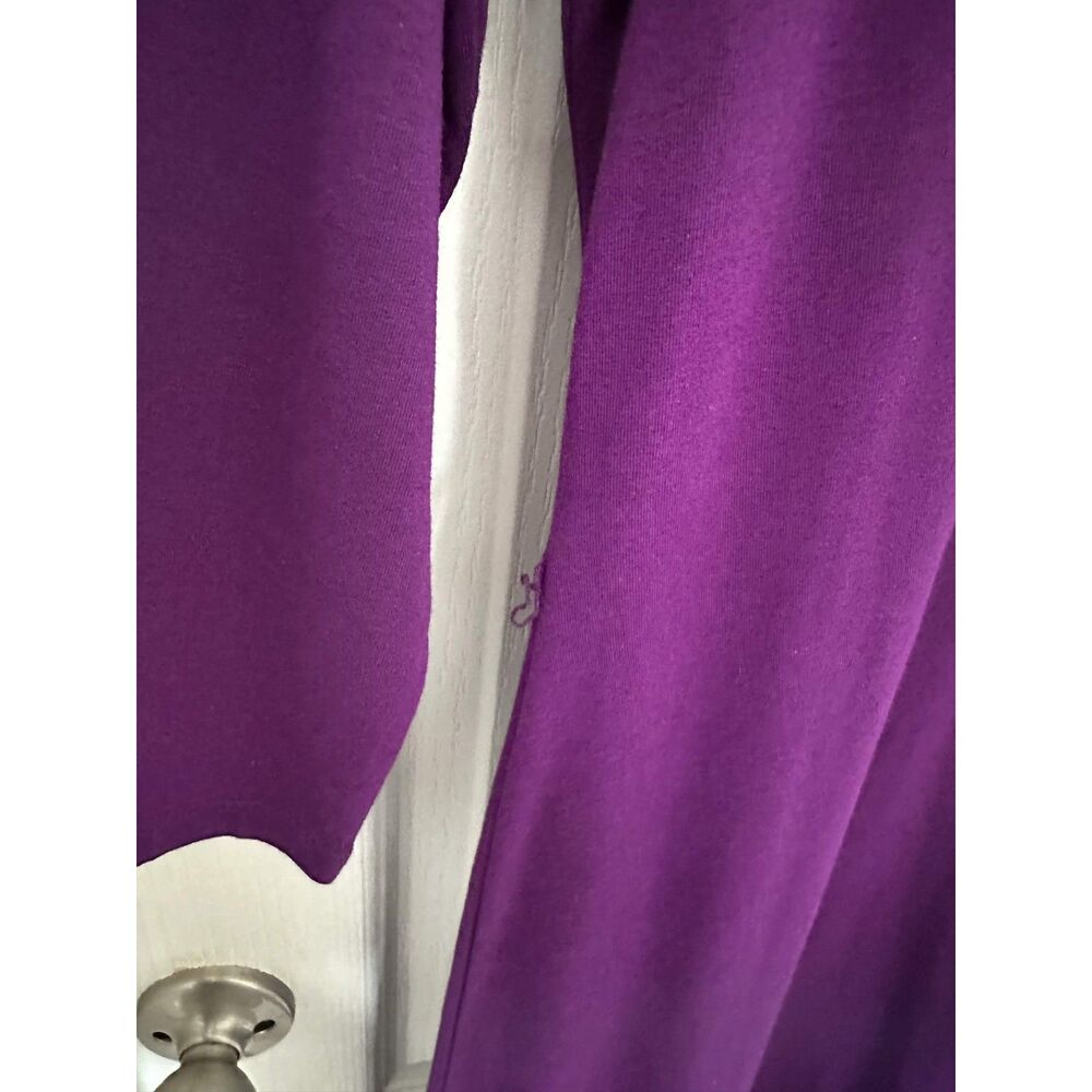 Lauren Ralph Lauren Purple Ruffle V-Neck Jersey Dress XL - Cotton Modal - Picture 6 of 6